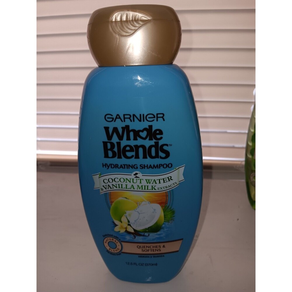 Garnier Whole Blends Shampoo with Coconut Water, Vanilla Milk Extracts 12.5 Oz